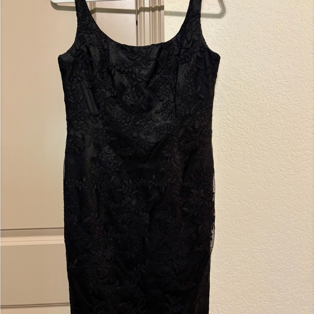 Carmen Marc Valvo Black Sheath Mini Dress